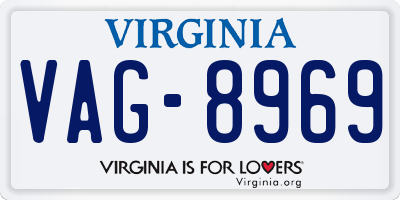 VA license plate VAG8969