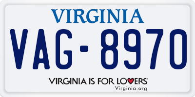 VA license plate VAG8970