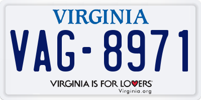 VA license plate VAG8971