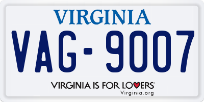VA license plate VAG9007