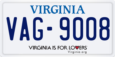 VA license plate VAG9008