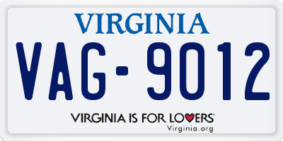 VA license plate VAG9012