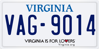 VA license plate VAG9014
