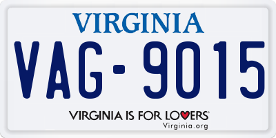 VA license plate VAG9015