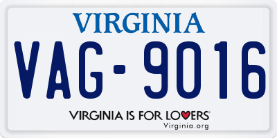 VA license plate VAG9016