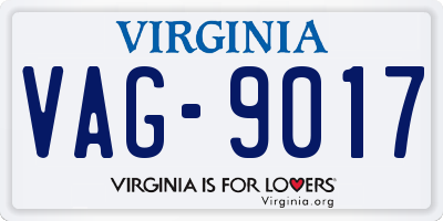 VA license plate VAG9017