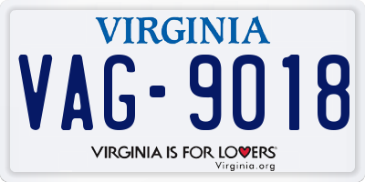 VA license plate VAG9018