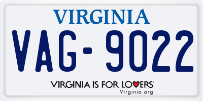 VA license plate VAG9022