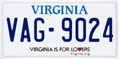 VA license plate VAG9024