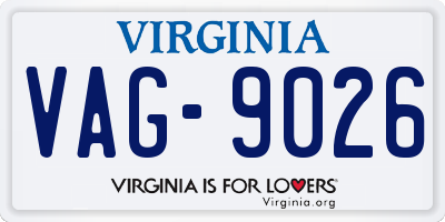 VA license plate VAG9026
