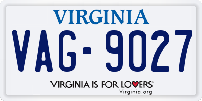 VA license plate VAG9027