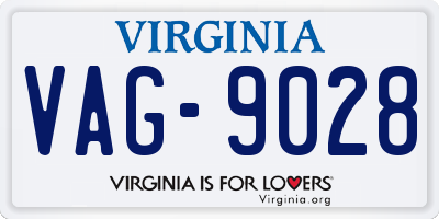 VA license plate VAG9028
