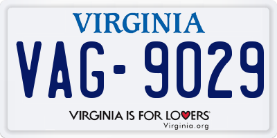 VA license plate VAG9029
