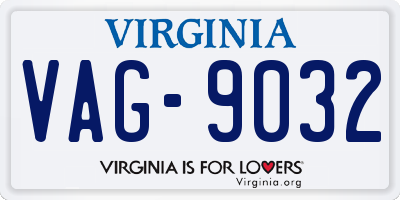 VA license plate VAG9032