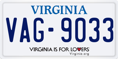 VA license plate VAG9033