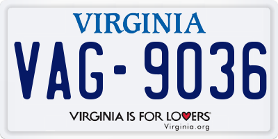 VA license plate VAG9036