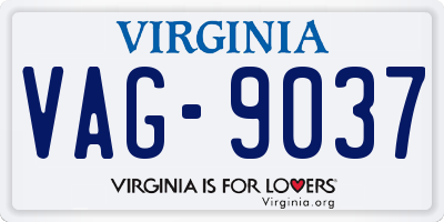VA license plate VAG9037