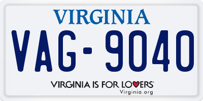 VA license plate VAG9040