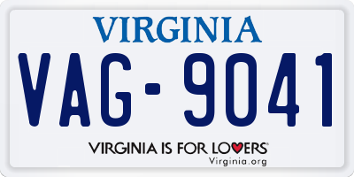 VA license plate VAG9041