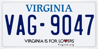 VA license plate VAG9047