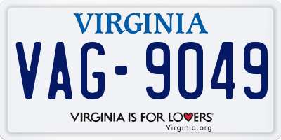 VA license plate VAG9049