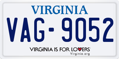 VA license plate VAG9052