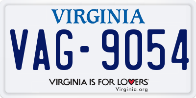 VA license plate VAG9054