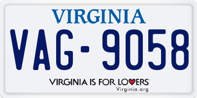 VA license plate VAG9058