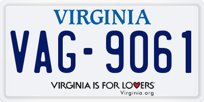 VA license plate VAG9061