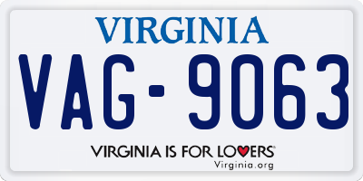 VA license plate VAG9063