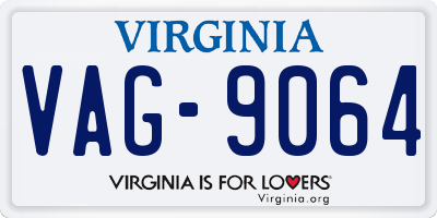 VA license plate VAG9064