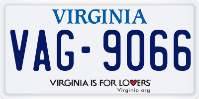 VA license plate VAG9066
