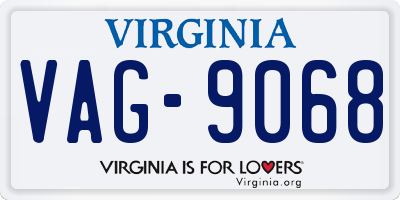 VA license plate VAG9068