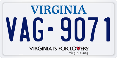 VA license plate VAG9071