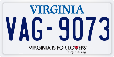 VA license plate VAG9073