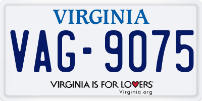 VA license plate VAG9075