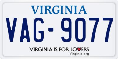 VA license plate VAG9077