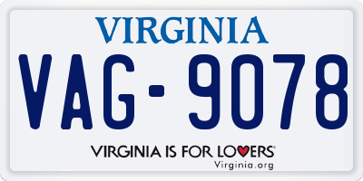 VA license plate VAG9078