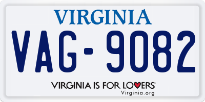 VA license plate VAG9082