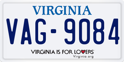 VA license plate VAG9084