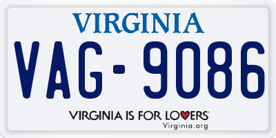 VA license plate VAG9086