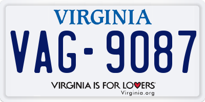 VA license plate VAG9087