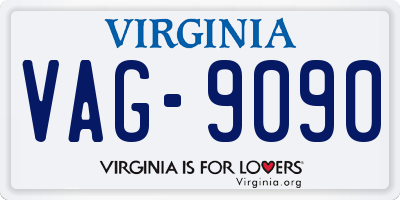 VA license plate VAG9090