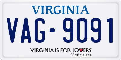 VA license plate VAG9091