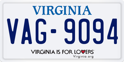 VA license plate VAG9094