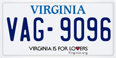VA license plate VAG9096