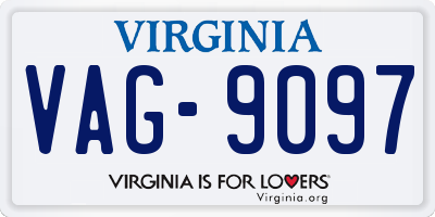 VA license plate VAG9097