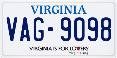 VA license plate VAG9098