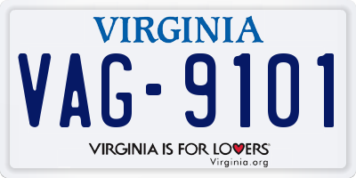 VA license plate VAG9101