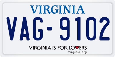 VA license plate VAG9102